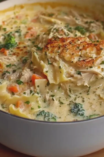 White Chicken Lasagna Soup