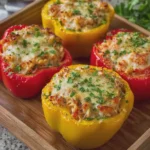 Cheesy Shrimp and Crab Filled Bell Peppers