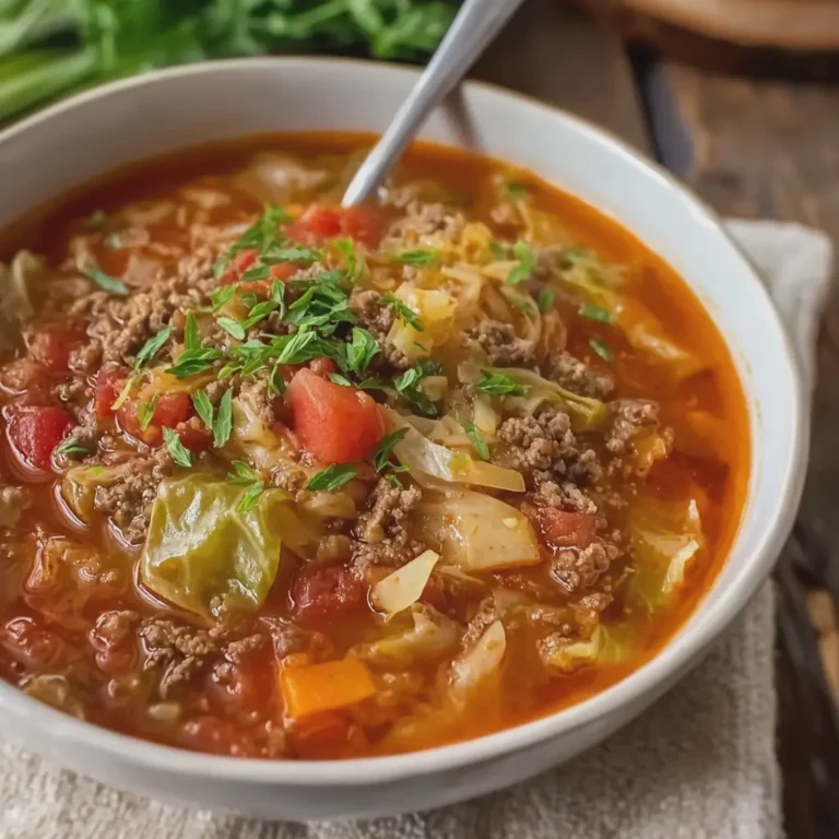Homestyle Beef and Tender Cabbage Roll Soup