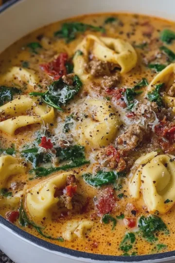 Creamy Tuscan Tortellini Soup