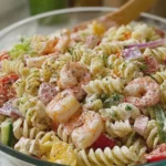 Creamy Shrimp and Seafood Rotini Pasta Salad