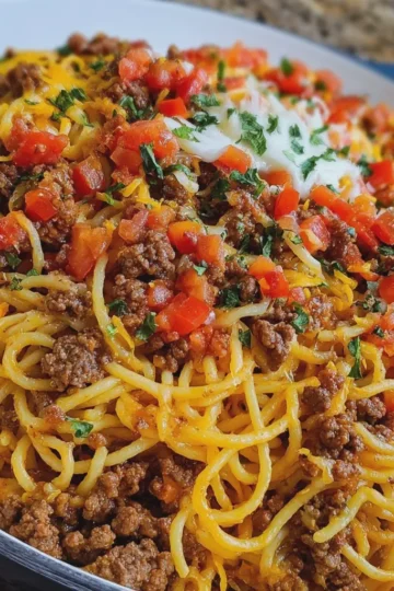 Cheesy Taco Spaghetti