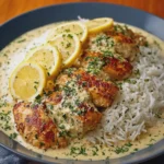 Creamy Lemon Chicken with Rice