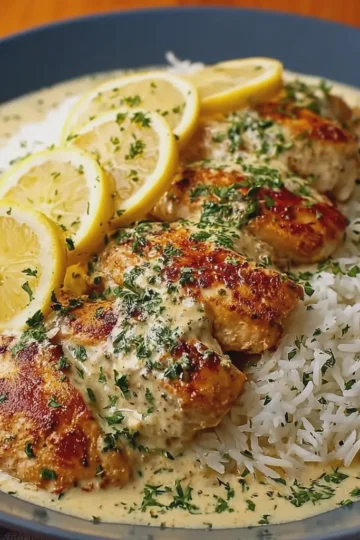 Creamy Lemon Chicken with Rice