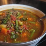 Homemade Vegetable Soup with Ground Beef