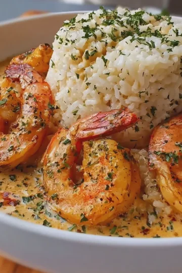 Butter Cream Shrimp and Rice