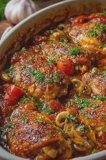 Oven Baked 5 Ingredient Chicken Marengo