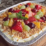 Cheesecake Fruit Salad In Tin Foil Tray