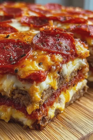 Ultimate Pepperoni Cheeseburger Pizza