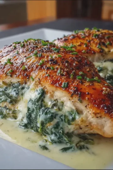 Spinach Cream Cheese Stuffed Chicken Breast