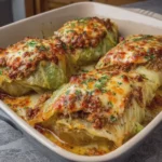 Cheesy Stuffed Cabbage Halves