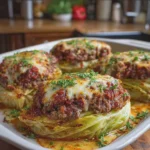 Cheesy Beef-Stuffed Cabbage Steaks
