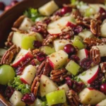 Apple Salad with Honeycrisp Apples Celery Grapes Pecans and Dried Cranberries