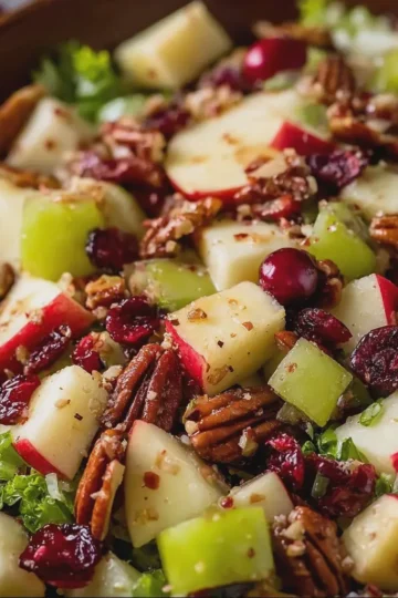 Apple Salad with Honeycrisp Apples Celery Grapes Pecans and Dried Cranberries