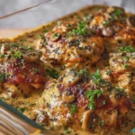 5-Ingredient Oven Smothered Chicken Thighs