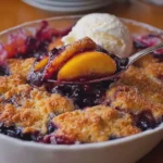 Peach and Blueberry Cobbler