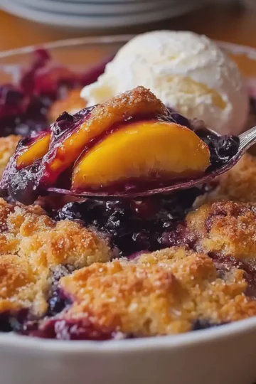 Peach and Blueberry Cobbler