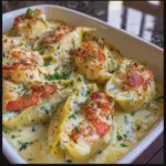 Creamy Seafood Stuffed Shells with Garlic Shrimp