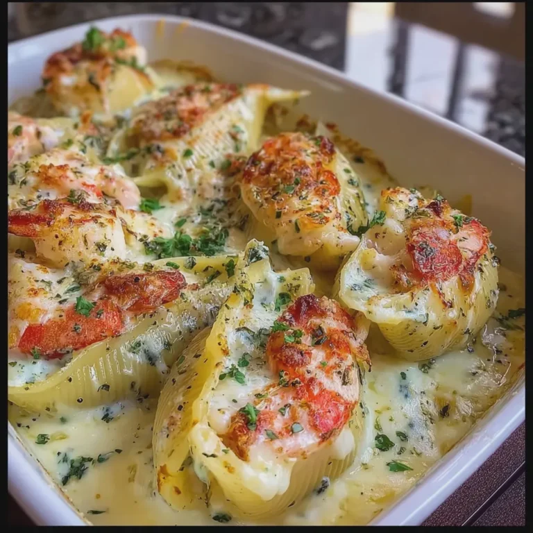 Creamy Seafood Stuffed Shells with Garlic Shrimp