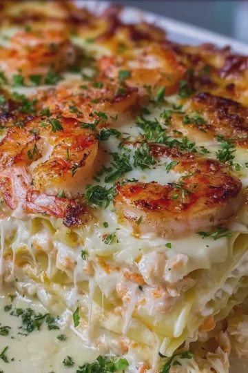 Gooey Shrimp Crab Lasagna Best Seafood Bake
