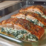 Creamy Spinach Stuffed Salmon