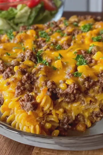 Loaded Cowboy Cheeseburger Casserole