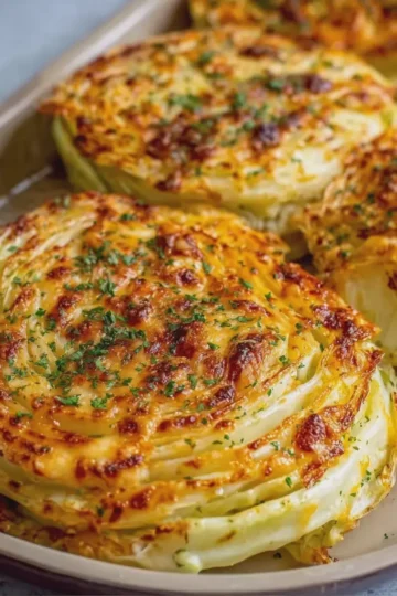 Cheesy Baked Cabbage Steaks
