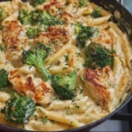 Creamy Chicken Penne with Broccoli and Mozzarella Cheese