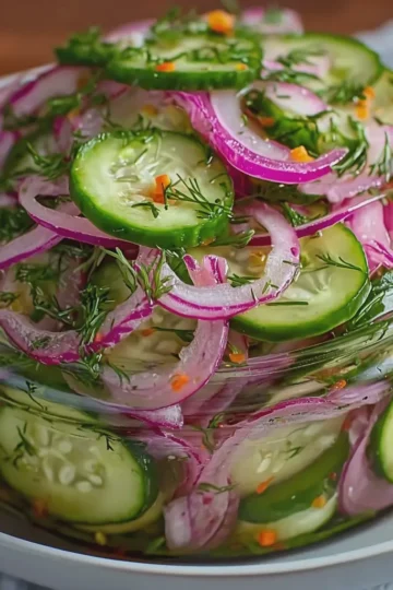 Quick Pickled Cucumber and Red Onion Salad