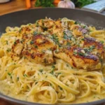 Garlic Butter Chicken with Creamy Linguine