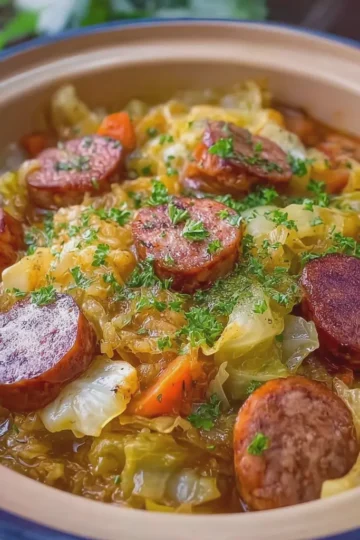 Slow Cooker Cabbage and Sausage Easy Comfort Food Delight