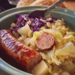 Slow Cooker Sausage and Cabbage Easy 4 Ingredient Delight