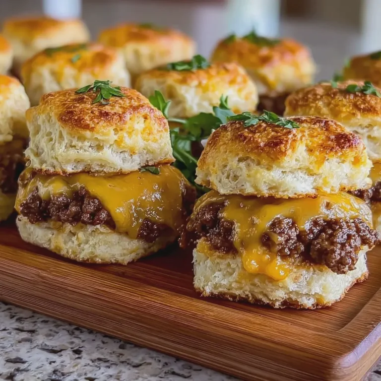 Cheesy Beef Biscuit Sliders