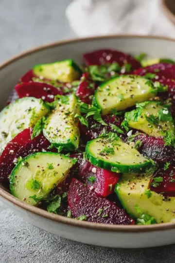 Cucumber Beet Avocado Salad