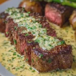 Creamy Garlic Butter Steak with Herb Sauce