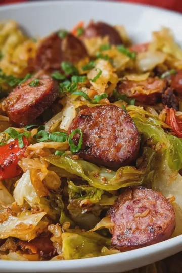 Southern Fried Cabbage and Beef Sausage