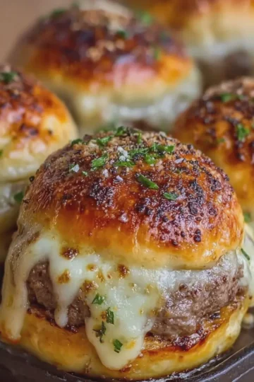 Garlic Parmesan Cheeseburger Bombs