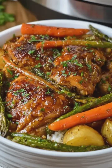 Slow Cooker Honey Garlic Chicken and Veggies