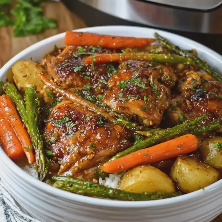 Slow Cooker Honey Garlic Chicken and Veggies