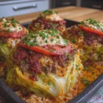 Stuffed Cabbage Ring with Beef and Rice