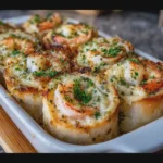 Creamy Garlic Parmesan Shrimp Roll Ups