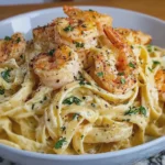 Creamy Garlic Butter Shrimp Fettuccine Alfredo