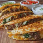 High Protein Cheesy Beef Quesadilla