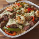 Shrimp and Steak Fajita Bowl with Creamy Sauce