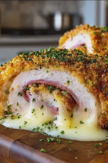 Chicken Cordon Bleu with Melty Swiss Cheese