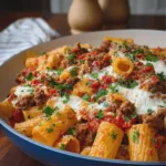 Creamy Ricotta Tomato Beef Rigatoni