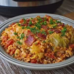 Crockpot Cabbage Roll Casserole with Turkey Bacon
