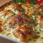 Creamy Chicken Bake with Mozzarella and Parmesan Cheese