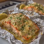 Creamy Garlic Herb Seafood Foil Packs with Salmon