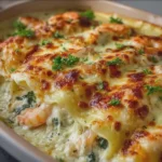 Cheesy Shrimp Filled Cannelloni Bake